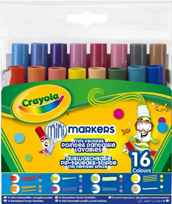 Produktbild von 16/Pkg Crayola Pip-Squeaks Washable Wacky Tip Markers