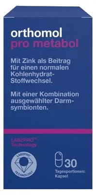 Immagine prodotto di Orthomol Pro metabol - contiene una combinazione di simbionti intestinali selezionati e zinco, 30 porzioni giornaliere