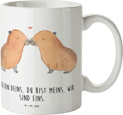 Produktbild von Mr. & Mrs. Panda Pott Capybara Liebe - Weiß - Geschenk, Plastikbecher, Paar, Liebesspruch, Kindertasse, Beziehung, Lustige Sprüche, Trinklernbecher, Valentinstag