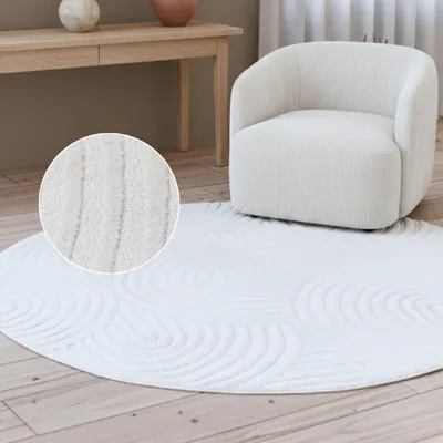 Obrázok produktu pre Tapiso Koberec HYGGE Modern Round White Obývacia izba Spálňa 240 x 240 cm