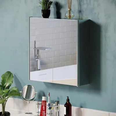Produktbild von Badezimmer-Spiegelschrank Doppel - Tiano - Wandmontage