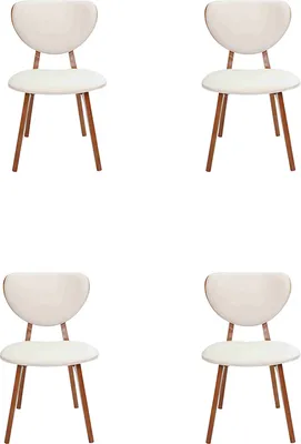 Immagine prodotto di Sedia da pranzo moderna, colore bianco, set di 4 sedie, struttura in legno, sedie singole
