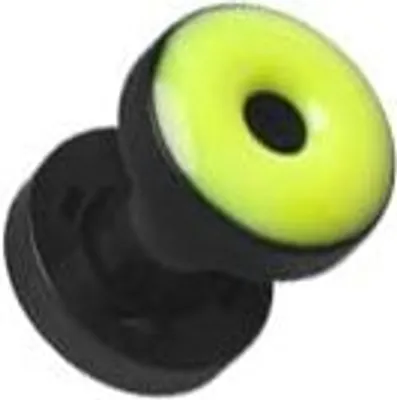 Produktbild von Ohr Flesh Tunnel Piercing Acryl Schwarz Screw On - Enamel Neon Grüne Beschichtung - VEFTBK 4MM