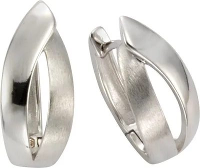Produktbild von F Klappcreolen 925/- Sterling Silber 2,0cm weiß 025210061
