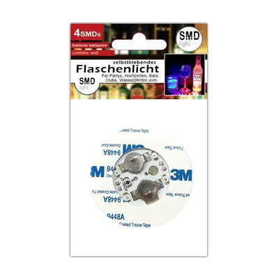 Produktbild von Selbstklebende LED RBG Flaschenlicht mit Beleuchtung Batterie Party Flaschenbodenbeleuchtung Weiß SMD Flasche Partyglas Licht