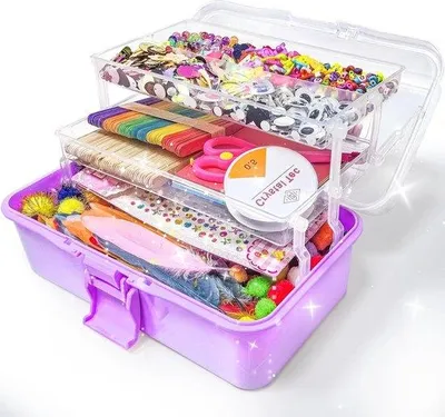 Productafbeelding van Knutselset Kinderen - Hobbykoffer Knutselmateriaal - Creatief Bezig Zijn - Meer dan 3000 Stuks