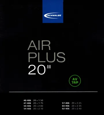 Produktbild von Schwalbe Schlauch AV 7AP 20 Zoll (40/62-406) Air Plus höhere Lufthaltigkeit