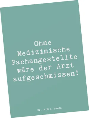 Produktbild von Mr. & Mrs. Panda Postkarte Spruch Medizinische Fachangestellte - Meeresbrise - Geschenk, Berufsalltag, Gesundheit, Postkarten, Ansichtskarte, ohne, Arztpraxis, Teamarbeit