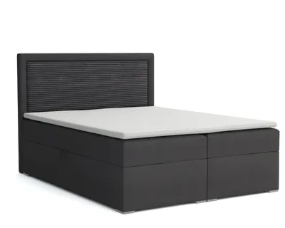 Produktbild von Boxspringbett JOHN II Polsterbett Komplettbett Bett Schlafzimmer Kopfteil Cord 180x200 cm inkl. Bettkasten Topper Graphit Anthrazit