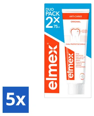Produktbild von 5 x Elmex Anti-Cariës Zahnpasta mit Aminfluorid - 75 ml - Vorteilspackung - 5 Stücke