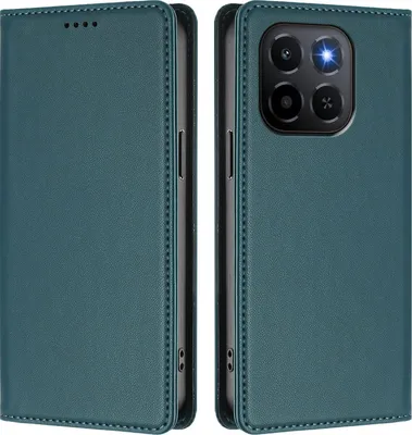 Image de Etui en cuir pour Honor X6C/Honor X5b/X5b Plus, étui magnétique en cuirPolyuréthaneavec support Vert
