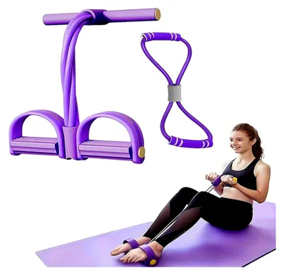 Produktbild von 2er Set Bauchtrainer mit Multifunktionalem Spannseil und Rückentrainer