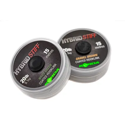 Produktbild von Korda Hybrid Stiff - 15m Vorfachmaterial, Tragkraft:20lb, Farbe:Weedy Green