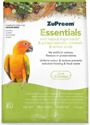 Produktbild von ZuPreem Essentials Natürliches Vogelfutter für mittelgroße Vögel - Alleinfuttermittel - 7,5 kg