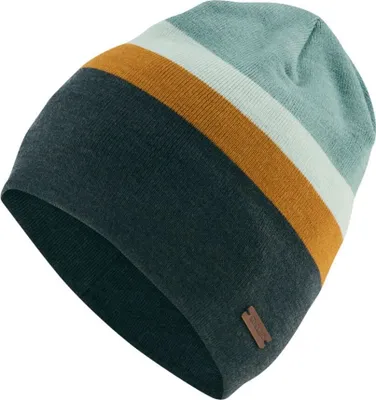 Beanie in Blau; Grau und Orange mit gestreiftem Design; von Edelrid; Modell "Sleepwalker".