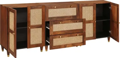 Obrázok produktu pre vidaXL Príborník Set 3 ks hnedý 180 x 33 x 75 cm Masívne drevo Mango