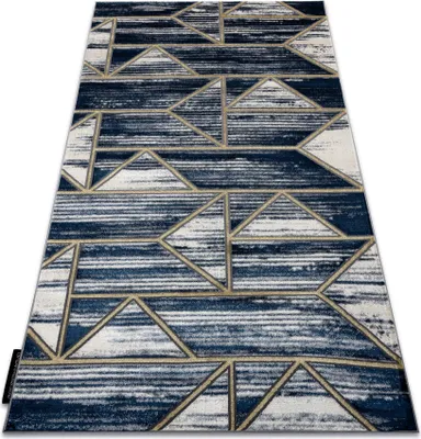 Produktbild von Modern DE LUXE Teppich 462 Geometrisch - Strukturell dunkelblau / gold Blau 140x190 cm