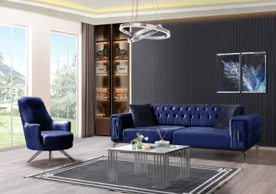 Produktbild von Couchgarnitur INCI : 3+2+1 / Farbe Marineblau
