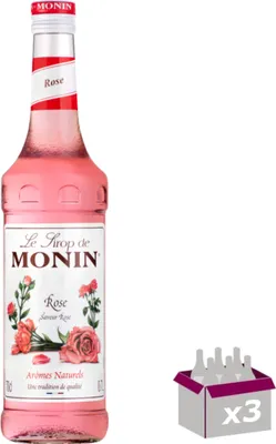 Produktbild von Lot de 3 Sirop Monin - Rose - 70cL