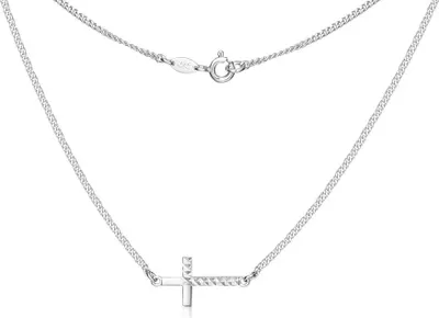 Produktbild von SILBERKETTEN STORE Panzerkette 1,7mm mit eingehängtem Kreuz - 925 Silber - 60cm