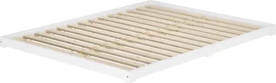 Produktbild von Futonbett weiß 160x200 flach extra niedriges Loftbett Kiefer V-60.47W-16Rollrost inkl.