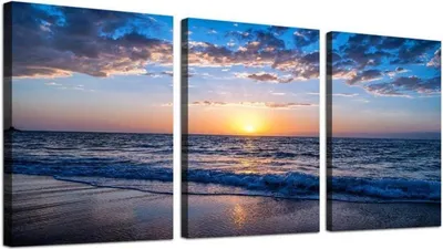 Zdjęcie produktu dla Obraz na płótnie zachód słońca plaża morze krajobraz fototapeta 58x40cm