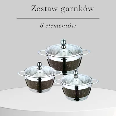 Image de Hoffner HF-4452 Set de 6 casseroles en acier inoxydable