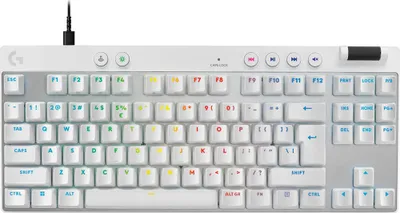 Obrázok produktu pre Logitech G PRO X TKL Rapid, Kábel, USB, Magnetic-mechanical key switch, QWERTY, LED, Biela