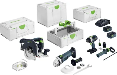 Produktbild von Festool Akku-Combo-Set Holzbau HKC 55/TPC 18/AGC 18/TB M 137 | 578025