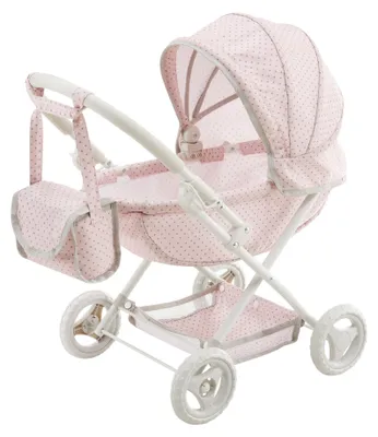 Produktbild von Teamson Kids Polka Dot Princess Puppenwagen Kinderwagen, für Babypuppen, Pink