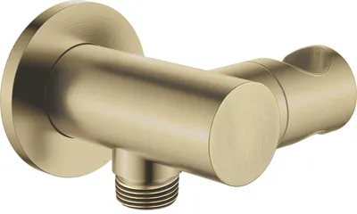Produktbild von Winkelanschluss, rund, mit Halter für Handbrause - messing