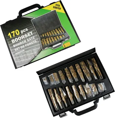 Produktbild von HSS Bohrerset, 170-teilig, im Koffer, für Metall und Holz