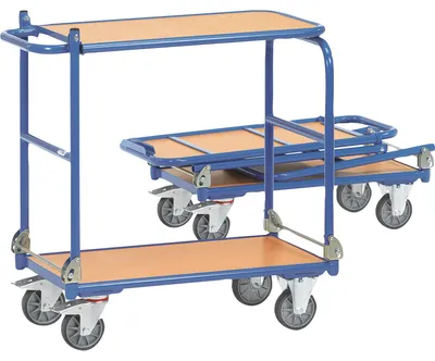 Image de Chariot pliable 1140 mm, 2 plateaux, 250 kg, 720 x 450 mm, Fetra | 4017976011400
