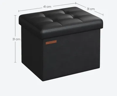 Obrázek produktu pro Stolička SONGMICS s úložným prostorem, malá skládací lavička, podnožka 31 x 41 cm, úložný box, nosnost do 130 kg