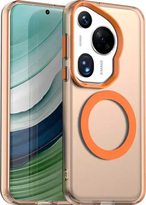 Produktbild von Magnetisch Hülle für Huawei Pura 70 Ultra, Schlank Durchscheinend Matt Stoßfest Handyhülle Orange