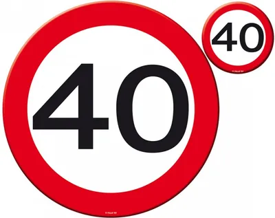 Produktbild von 40. Geburtstag Verkehrsschild 4 Platzsets und Becheruntersetzer
