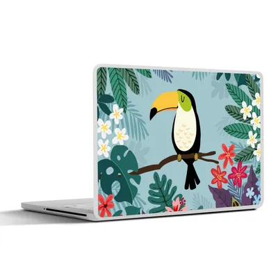 Produktbild von MuchoWow® Laptop Aufkleber Sticker Cover Tukan - Pflanzen - Kinder - Tiere - Kinder 32.5x23.5 cm - Sticker für Laptop - Selbstklebend