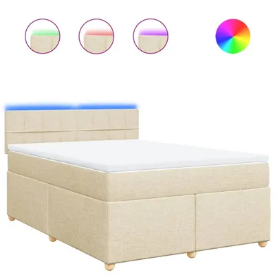 Obrázok produktu pre vidaXL Boxspring posteľ s matracom Cream 140x190 cm Látka