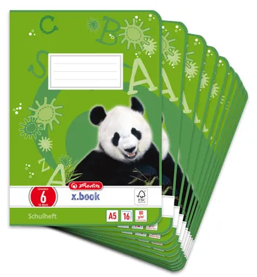 Produktbild von herlitz Schulheft x.book A5, Lineatur 6, blanko, 16 Blatt, 10 Stück