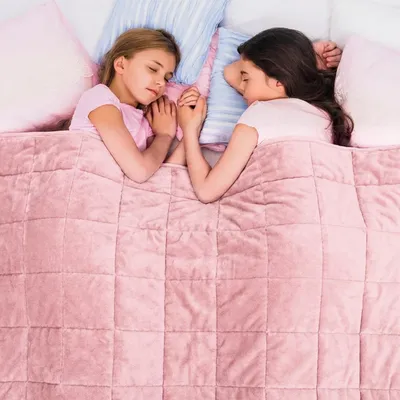 Produktbild von Gewichtsdecke für Kinder aus flauschigem Fleece  - Fleece Rosa / 3,2 KG / 135x200cm - Gewichtete Decke