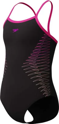 Produktbild von Speedo Plastisol Placement Thinstrap Muscleback Badeanzug Schwarz 9-10 Years Mädchen Schwarz 9-10 Years