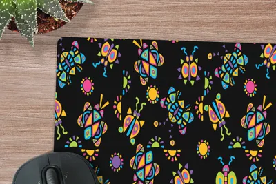 Produktbild von MuchoWow® Schreibtischunterlage Schmetterling - Muster - Insekten 80x40 cm - XXL Mauspad - Gaming Mauspad