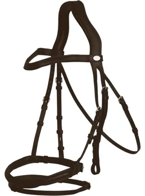 Image de Bridon Dyon avec muserolle intégrée en cuir souple