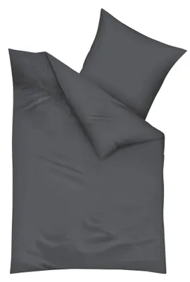 Produktbild von Kaeppel Biber Bettwäsche Uni 200x200cm Rot Silber Weiß Anthrazit Creme Einfarbig, Farbe:Anthrazit