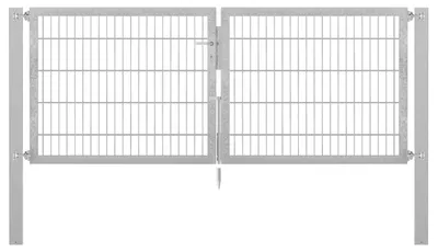 Immagine prodotto di Alberts 636555 Cancello doppio Flexo con accessori, zincato a caldo, larghezza 250 cm, altezza 100 cm