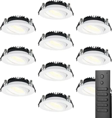 Produktbild von hoftronic LED Einbaustrahler Rome 6W 500lm 2700K IP44 Weiß dimmbar schwenkbar