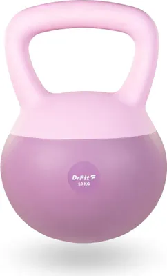 Zdjęcie produktu dla DrFit Kettlebell odważnik kulowy z piaskiem do ćwiczeń siłowych fioletowy 10kg