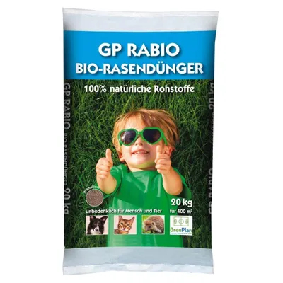 Produktbild von GP Rabio -Rasendünger org. Rasendünger 20kg Sack 200-400 m² NPK-Dünger 9+3+6