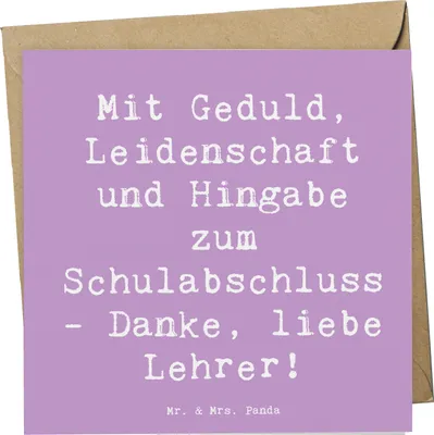 Produktbild von Mr. & Mrs. Panda Glückwunschkarte Spruch Danke Lehrer - Lavendeltraum - Geschenk, doppelkarte, Lehrerzitat, Klappkarte, liebe, Geschenke, sagen, anlasskarte, Appreciation