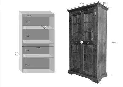 Produktbild von MASSIVMOEBEL24.DE Schrank Akazie 97x50x176 honig lackiert OXFORD #0401